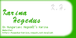 karina hegedus business card